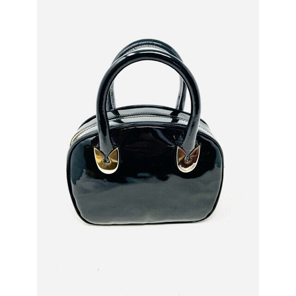 Gianfranco Ferre Black Patent Leather Mini Purse Bag